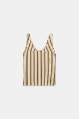 TOP TIRANTES RAYAS ZW COLLECTION / Crudo / Granate - Zara фото 10