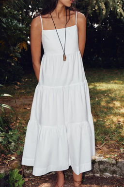 POPLIN PANEL MIDI DRESS - Zara фото 3