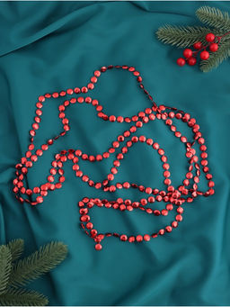 Цена за 2 шт. Бусы на ёлку Грани, длина 2.7 м, d=10 мм, красные