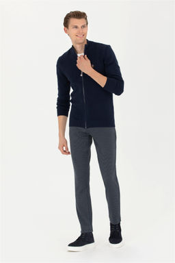 Мужские темно-синие брюки из плотной ткани