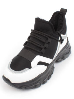 05-P96-1Z BLACK Кроссовки женские зимние (натуральная кожа, шерсть) - Фабричный китай фото 4