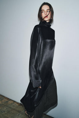 ZW COLLECTION ASYMMETRIC LONG BLOUSE - Zara фото 7