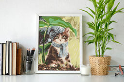 ФРЕЯ PKZ/PM-012 Набор для раскрашивания по номерам (на картоне) 40 х 30 см Котёнок под дождём