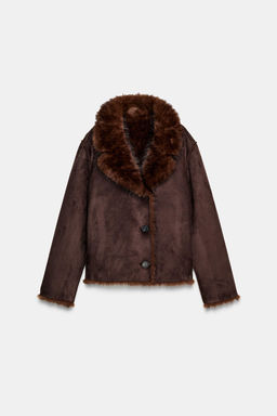 REVERSIBLE DOUBLE-FACED FAUX FUR JACKET - Zara фото 13