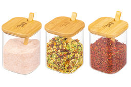 Набор банок для специй Elan Gallery Crystal Glass 3 шт 450 мл с ложкой фото 24