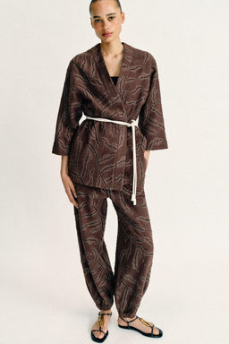 CHAQUETA KIMONO LENTEJUELAS HILO METALIZADO / Marr?n - Zara фото 6