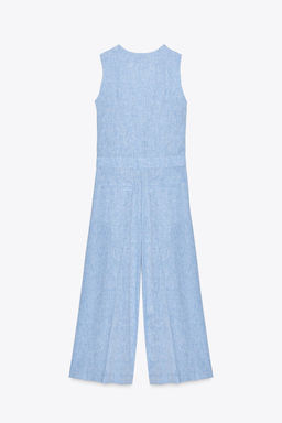 LINEN BLEND WAISTCOAT JUMPSUIT - Zara фото 15