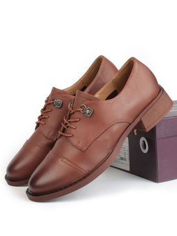 03-HP9954Z BROWN Полуботинки женские (натуральная кожа) - Фабричный китай фото 15