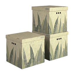 Короба картонные, 31.5*31.5*31.5 см, набор 3 шт., GREEN, шт