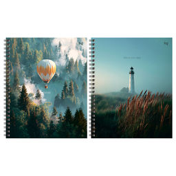 Тетрадь 96л. тв. обложка, на спирали "Туманность" (ТТ5гр96_лм 67201, BG) матовая ламинация