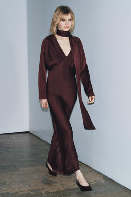 LIMITED EDITION ZW COLLECTION SATIN SCARF DRESS