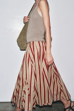 ZW COLLECTION STRIPED MIDI SKIRT - Zara фото 13
