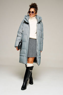 Пальто Beautiful Free 8022 серо-голубой