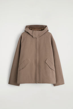 TECHNICAL COTTON HOODED JACKET