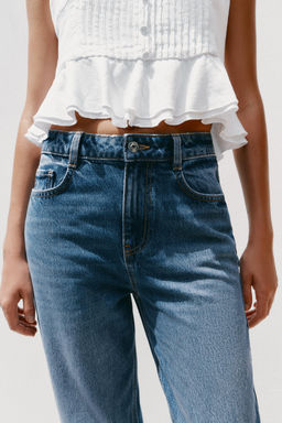 Z.02 STRAIGHT HIGH-WAIST ANKLE JEANS - Zara фото 13