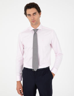 Светло-розовая базовая рубашка современного кроя с длинным рукавом - Cacharel фото 3