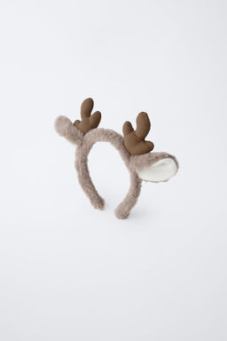 FAUX FUR REINDEER HEADBAND