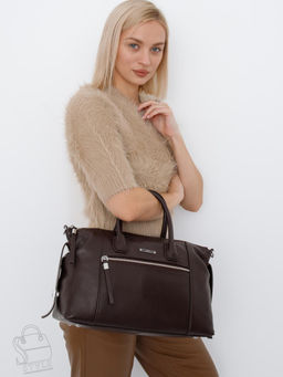 Сумка женская кожаная 1061C coffee Polina&Eiterou