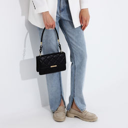 Сумка женская на магните, цвет чёрный