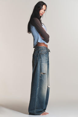JEANS CINTURA DOBLADA TRF TIRO MEDIO / Azul - Zara фото 3