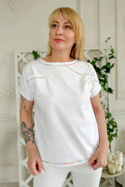 Футболка Rumoda 2221 оранжевый+белый