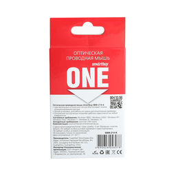 Мышь Smartbuy ONE 214-K, проводная, оптическая, 1200 dpi, USB, чёрная