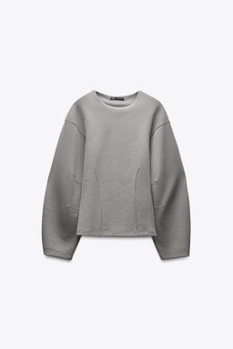 FITTED INTERLOCK SWEATSHIRT - Zara фото 12