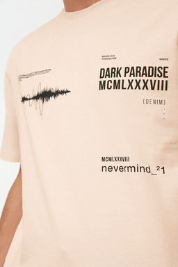TRENDYOL MAN Beyaz Oversize/Genis Kesim Yaz? Bask?l? %100 Pamuk T-Shirt TMNSS20TS1097 - Trendyolmilla фото 5