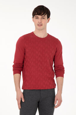 Erkek Slim Fit Bisiklet Yaka Vi_ne Basic Kazak