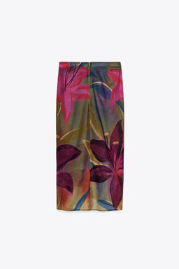 FLORAL PRINT WRAP SKIRT - Zara фото 6