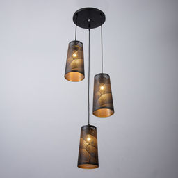 Светильник BayerLux «Плаза» 3хЕ27 40 Вт черный золото 30×30×24-90 см