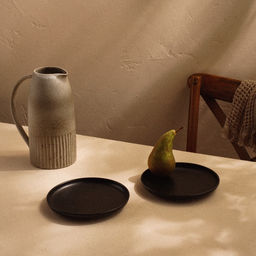 УЦЕНКА Набор тарелок круглых 2 шт. SL Home «Дарк», 20×20.3×2.2 см, чёрная