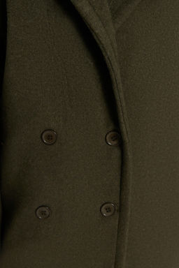 Haki Oversize Genis Kesim Uzun Yunlu Kase Kaban TWOAW21KB0038