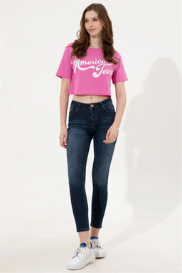 U. S. Polo Assn Женская розовая укороченная футболка с круглым вырезом - U.s. polo assn фото 10