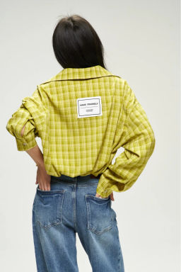 Рубашка Oversized в клетку Lime - Erist store фото 7