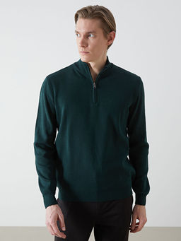 Dik Yaka Uzun Kollu Erkek Triko Kazak