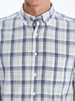 Regular Fit K?sa Kollu Ekose Erkek G?mlek