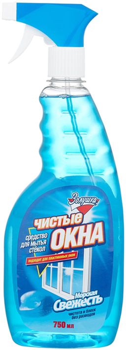 ЗОЛУШКА ср-во д/стекол Чистые окна 500мл триггер Морская свежесть