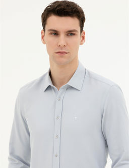 Gri Slim Fit Uzun Kollu G_mlek - Pierre cardin фото 2