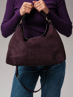Замшевая сумка хобо Deboro 30900 сливовый