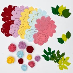 Лазерная вырубка из фетра Цветочек №5 8 см (5 шт) ярко-розовый RN 09 - No name фото 2