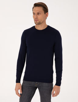 Lacivert Slim Fit Bisiklet Yaka Triko Kazak - Pierre cardin фото 3