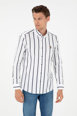 Мужская темно-синяя рубашка с длинным рукавом - U.s. polo assn фото 3