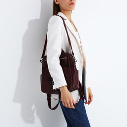 Рюкзак женский из искусственной кожи на молнии, 2 кармана, цвет бордовый - Simaland фото 7