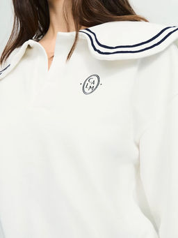 Толстовка из хлопка с отложным воротником / Zarina  фото 7