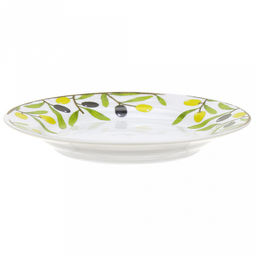 Тарелка мелкая фарфоровая Оливки бортовые д175мм, h25мм, гладкий край (Россия) - Домашняя мода фото 2