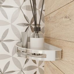 SHE11SPi44, Полка угловая, хром, нержавеющая сталь, полир., ID