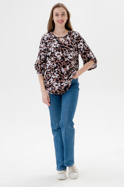 Туника женская из кулирки Полина цветок кофе макси - Амадэль фото 9
