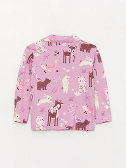 Polo Yaka Uzun Kollu Bask?l? K?z Bebek Pijama Tak?m