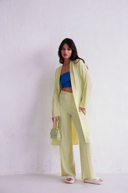 9539 Костюм из кимоно и брюк-палаццо светло-жёлтый - Martichelli фото 3